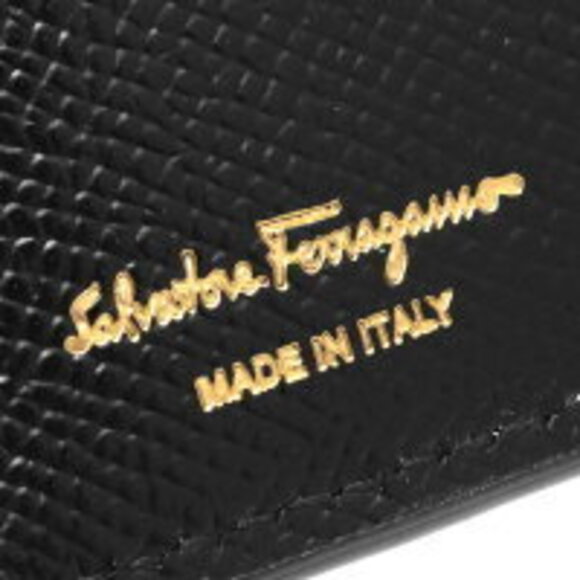 Salvatore Ferragamo Double Gancini Bifold Wallet Black NERO - Picture 2 of 6